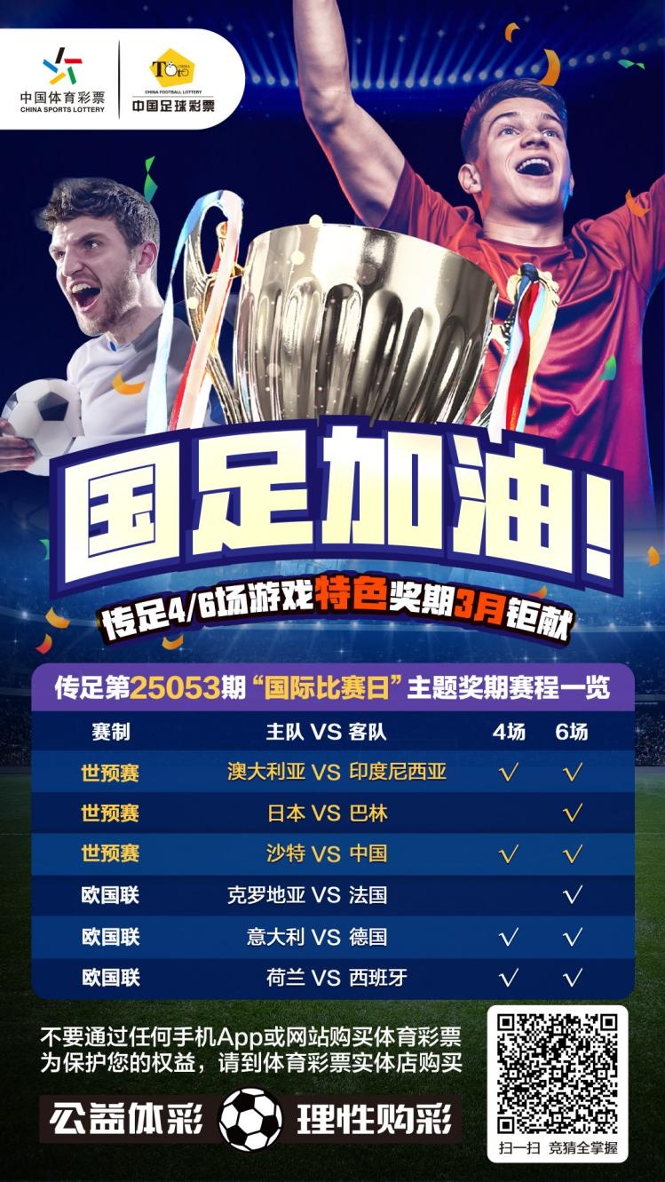 國(guó)足加油！傳足特色獎(jiǎng)期第25053期聚焦國(guó)際比賽日