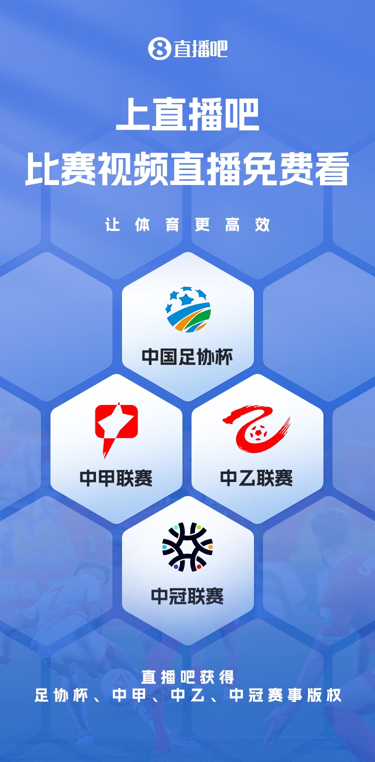 官宣！直播吧獲足協(xié)杯、中甲、中乙、中冠賽事版權(quán)，免費(fèi)視頻直播